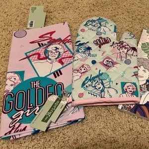 Golden Girls Gift Set - Tea Towel, Oven Mitt and Adult Coloring Book - BRAND NEW